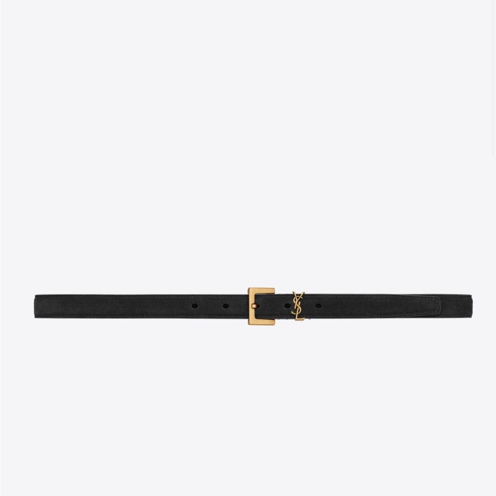MSRP $695 NWT! Rare!!! AUTHENTIC Saint Laurent YSL Monogram Suede Belt SIZE 80 - Picture 6 of 16